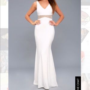 Luella White Beaded Maxi Dress